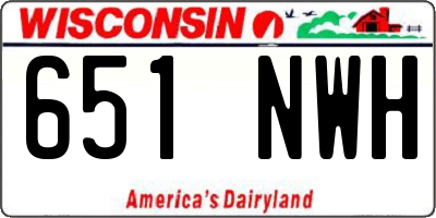 WI license plate 651NWH