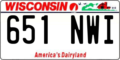 WI license plate 651NWI