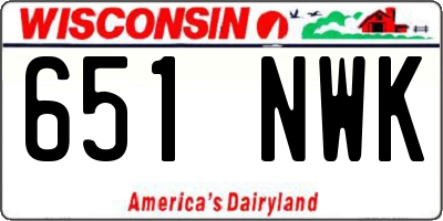 WI license plate 651NWK