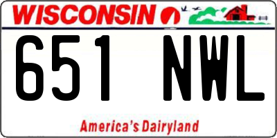 WI license plate 651NWL