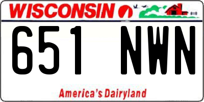 WI license plate 651NWN