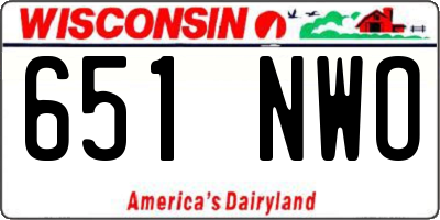 WI license plate 651NWO