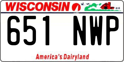 WI license plate 651NWP