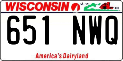 WI license plate 651NWQ