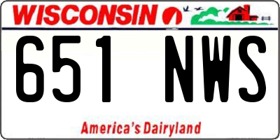 WI license plate 651NWS
