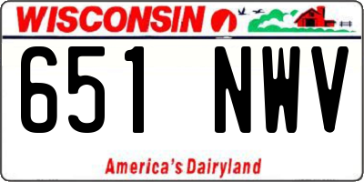 WI license plate 651NWV