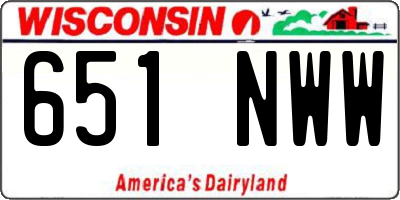 WI license plate 651NWW