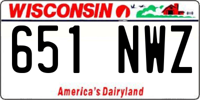 WI license plate 651NWZ