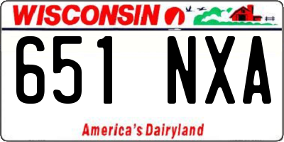 WI license plate 651NXA