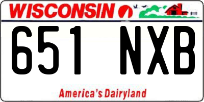 WI license plate 651NXB
