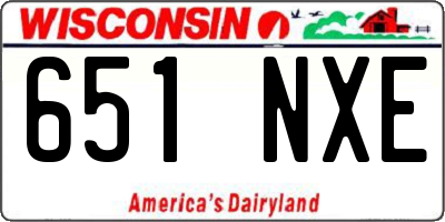 WI license plate 651NXE