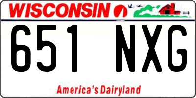 WI license plate 651NXG