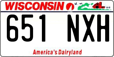 WI license plate 651NXH