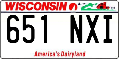 WI license plate 651NXI