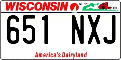 WI license plate 651NXJ