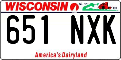 WI license plate 651NXK