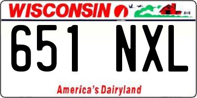 WI license plate 651NXL