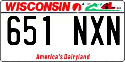 WI license plate 651NXN