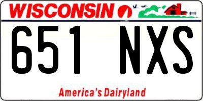 WI license plate 651NXS