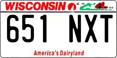 WI license plate 651NXT