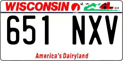 WI license plate 651NXV