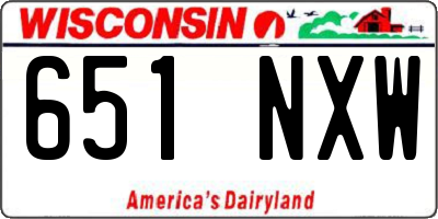 WI license plate 651NXW