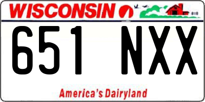 WI license plate 651NXX