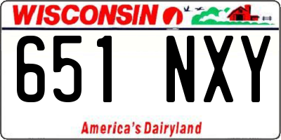 WI license plate 651NXY