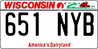 WI license plate 651NYB