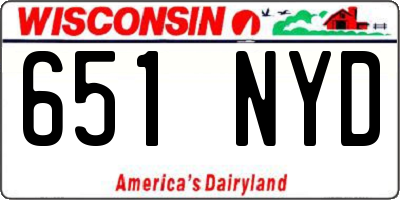 WI license plate 651NYD