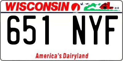 WI license plate 651NYF