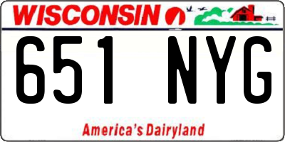 WI license plate 651NYG