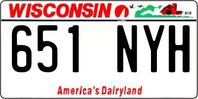 WI license plate 651NYH