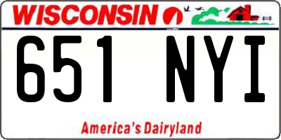 WI license plate 651NYI