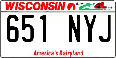 WI license plate 651NYJ