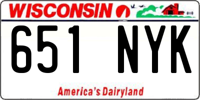 WI license plate 651NYK