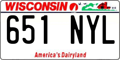 WI license plate 651NYL