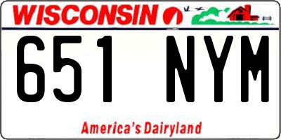 WI license plate 651NYM