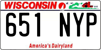 WI license plate 651NYP