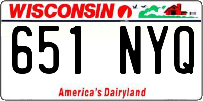 WI license plate 651NYQ