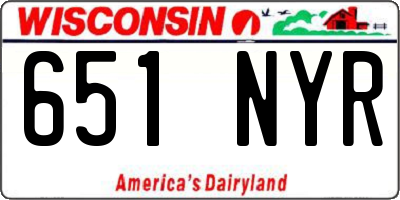 WI license plate 651NYR