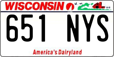 WI license plate 651NYS