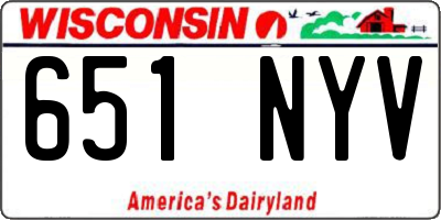 WI license plate 651NYV