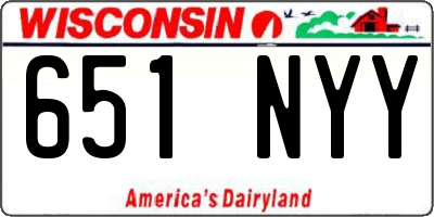 WI license plate 651NYY