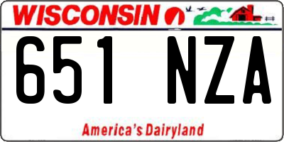 WI license plate 651NZA