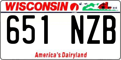 WI license plate 651NZB