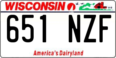 WI license plate 651NZF