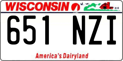 WI license plate 651NZI
