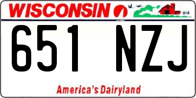 WI license plate 651NZJ
