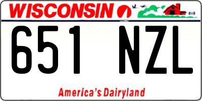 WI license plate 651NZL